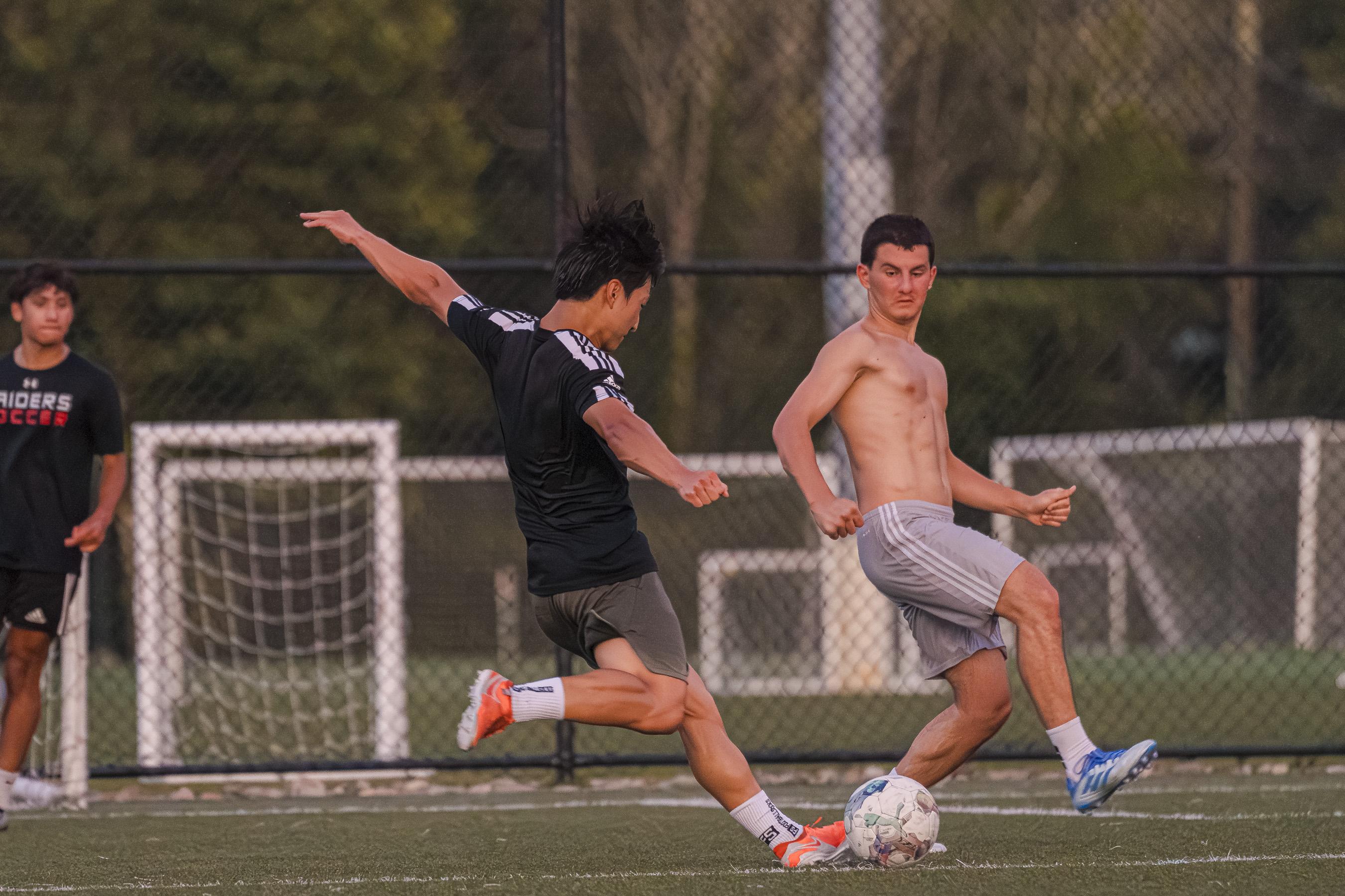 A player striking the ball during a match